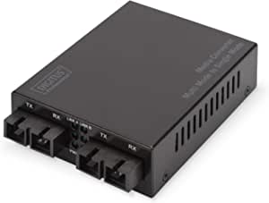 DIGITUS Convertor media - Multimod / Monomodal - Gbit Ethernet - SC la SC - 850nm / 1310nm lungime de undă - Negru