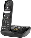Gigaset AS690A - telefon DECT fără fir cu robot telefonic - ecran mare, cu contrast ridicat - calitate audio strălucitoare - profiluri de sunet reglabile - funcție hands-free - protecție la apeluri, negru