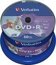 Verbatim DVD+R Wide Inkjet Printable 4.7GB, 50 de pachete, DVD Blank Printable, viteză de inscripționare 16x și Hardcoat Scratch Guard, DVD-R Printable, DVD Blank, DVD Blank, DVD Blank