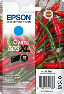 Epson Original 503XL Ink Chili Singlepack Cyan XL, XP-5200 XP-5205 WF-2960DWF WF-2965DWF, ReadyPrint Flex Ink Tarife de cerneală