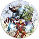 ERT GROUP Ceas de perete Marvel original și oficial licențiat Model lucios Avengers 001 Marvel Multicolor Silențios, design unic, mâini din metal lăcuit, 30,5 cm (12")