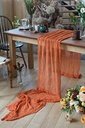 DekorFentezyKie Masă de masă de masă 450x66 cm pentru nuntă romantică, decorare naturală elegantă în stil boho rustic (Orange chihlimbar), G450