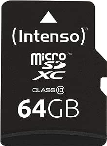 Card de memorie Intenso microSDXC 64GB Class 10 cu adaptor SD, negru