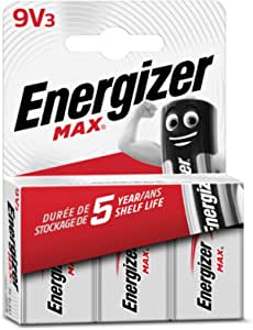 Baterii Energizer, Baterie bloc Max 9V alcalină, 3 bucăți
