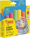 Cretă pentru șosea Jovi Classcolor, praf redus, degajare foarte bună a culorii, ușor de șters, diametru 2,0,cm, 6 bucăți într-o cutie