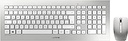 CHERRY DW 8000, set de tastatură și mouse fără fir, layout german, tastatură QWERTY, tastatură cu baterii, ultra-subțire, mouse cu 3 butoane cu senzor infraroșu, alb-argintiu (HDMI)