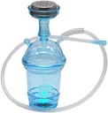 Shisha mică de 25 cm Shisha Narguile Narguile bază și corp din plastic 1 furtun acrilic set complet, ușor și portabil (albastru cer)