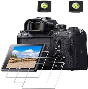 ULBTER Film protector de ecran pentru Sony Alpha A7R III/A7R II/A7 III/A7 III/A7 II/A77 II/A7S II/A99 II /A9 Camera & Hot Shoe Cover, 0,3 mm 9H Hardness Tempered Glass -3 bucăți