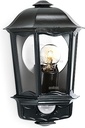 Steinel lampă de perete pentru exterior L 190 S negru, detector de mișcare la 180°, rază de acțiune de 12 m, lumină blândă, lumină de bază, lumină permanentă, negru