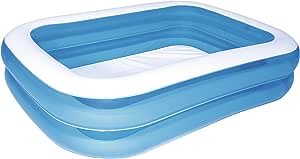 Bestway - Piscină gonflabilă albastră dreptunghiulară Deluxe, 211 x 132 x 46 cm