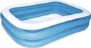 Bestway - Piscină gonflabilă albastră dreptunghiulară Deluxe, 211 x 132 x 46 cm