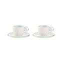 Guzzini - Gocce, 2 cești de espresso cu farfurii - Transparent, 25 x 17 x h9 cm | 50 cc - 26690000