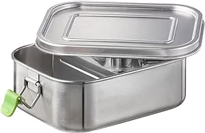 APS Cutie de prânz de înaltă calitate din oțel inoxidabil durabil / cutie de prânz 800 ml, inclusiv separator / cutie de alimente proaspete rezistentă la scurgeri / cutie bento pentru copii, agrement și adulți / cutie de gustări mici