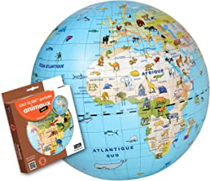 Caly 049F Glob gonflabil Globe Inflatable Animals Maxi, 50 cm, albastru oceanic