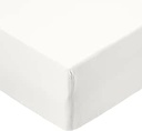 Amazon Basics Cearșaf de o persoană cu cordon elastic, din microfibră - Dimensiunea patului de o persoană (90 x 190 x 30 cm), ușor, moale și fără riduri, Radiant White