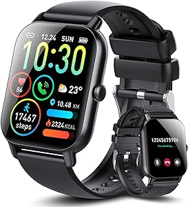 Ddidbi smartwatch pentru bărbați, femei, cu apel, smartwatch de 4,6 cm (1,85 inch) cu 112 moduri de sport, ritm cardiac și monitor de somn, rezistent la apă IP68, brățară de activitate, compatibil cu iOS Android
