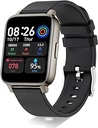 Doubc Smartwatch, 1,69 inch / 4,6 cm (1,69 inch), cu monitor de ritm cardiac, smartwatch, rezistent la apă, IP68, ceas sport, GPS, cardio, fitness, pedometru, calorii, cronometru, touchscreen, negru