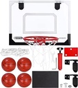 Baschet Hoop Set de interior pentru camera de baschet pentru copii cu 4 mingi de baschet cu pompă de sport Jucărie de birou Board Ball Net Office Net Office Home 40x30cm Outdoor Basketball Board Wall Mounted