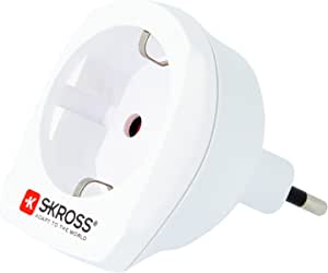 SKROSS | 1.500205 | Adaptor de călătorie din UE în Elveția - Tensiune și putere: 100 V - 1000 W / 250 V - 2500 W - Protecție împotriva șocurilor electrice