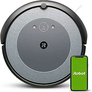 iRobot Roomba i3 (i3152) Robot aspirator controlabil prin aplicație, 2 perii de cauciuc pentru toate tipurile de pardoseli, Ideal pentru animale de companie, Reglare individuală, Compatibil cu asistenții vocali, Culoare rece