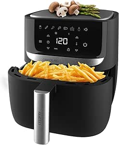 Friteuză cu aer cald Cecotec 5.5 L Cecofry Advance Precision. 1700 W, friteuză dietetică fără ulei, finisaj din oțel inoxidabil, cântar integrat, control al temperaturii, 8 moduri, cronometru de funcționare