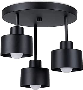 Sollux Plafonieră Led - Plafonieră living - Plafoniere Led - Plafoniere cu leduri - Plafoniere living - Bec neinclus - Plafonieră living SAVAR 3 Black - Soclu E27