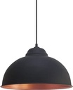 EGLO lampă suspendată Truro, lampă suspendată vintage cu design industrial, lampă retro suspendată din oțel, negru, cupru, soclu E27, Ø 37 cm