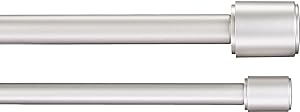 Amazon Basics - Tijă dublă pentru perdele, 2,54 cm, cu piese de capăt cu capac, de la 0,9 la 1,83 m, de culoare nichelată