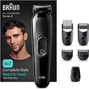 Set Braun All-In-One pentru îngrijirea bărbii și îngrijirea corpului, aparat de tuns barba 6 în 1, aparat de tuns/tăietor de păr pentru bărbați, aparat de tuns părul, accesorii pentru pieptene, 50 min. de funcționare fără fir, cadou pentru bărbați, MGK3420