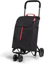 gimi sac de poliester cu cordon Twin BLACK SHOPPING TROLLEY, din oțel inoxidabil, negru, 50 litri di capienza