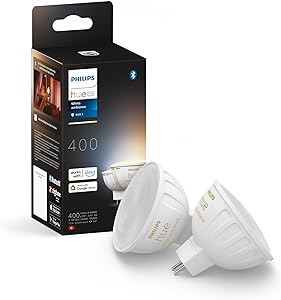 Lampă Philips Hue White Ambiance MR16 LED, reglabilă, toate nuanțele de alb, controlabilă prin aplicație, compatibilă cu Amazon Alexa (Echo, Echo Dot), pachet dublu