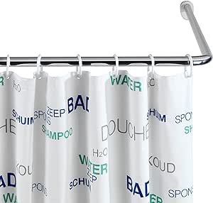 Bară de duș înclinată WENKO pentru căzi și tăvi de duș, 3 opțiuni diferite de combinație, bară extra lată (Ø25 mm), montare prin găurire, aluminiu rezistent la rugină și durabil, cromat