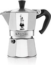 Bialetti - Moka Express: Mașină de espresso iconică pentru aragaz, prepară adevărata cafea italiană, vas Moka 3 cești (130 ml), aluminiu, argintiu.