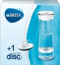 Carafa cu filtru de apă BRITA alb-gri / Carafa include 1 filtru MicroDisc / Carafa de apă pentru a servi apa cu stil / Filtrul reduce clorul și microparticulele din apa de la robinet