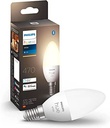 Philips Hue White E14 Candle pachet unic 470lm, lumină albă caldă, reglabilă, controlabilă prin aplicație, compatibilă cu Amazon Alexa (Echo, Echo Dot)