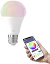 EGLO connect.z Smart-Home LED bec LED E27, A60, ZigBee, control vocal prin aplicație și Alexa, reglabil, RGB, culoare reglabilă a luminii (alb cald-alb rece), 806 lumeni, 9 wați, bec [clasa energetică F]