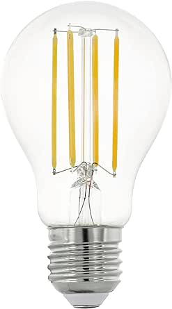 Lampă EGLO E27 LED, bec clasic, bec pentru iluminat retro, 12 watt (echivalent cu 100 watt), 1521 lumeni, alb cald, 2700k, bec Edison A60, Ø 6 cm [clasa energetică E]