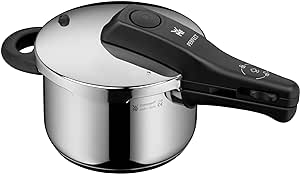 WMF Perfect One Pot oală sub presiune cu inducție de 2,5 litri, oală sub presiune, oțel inoxidabil Cromargan lustruit, 2 niveluri de gătit, control al nivelului de gătit cu o singură mână