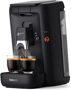Aparat de cafea cu capsulă Philips Senseo Maestro cu selectare a intensității cafelei și funcție memo, recipient de apă de 1,2 litri, produs verde, culoare: negru (CSA260/60)