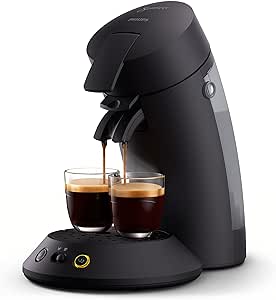 Aparat de cafea cu capsule Philips Senseo Original Plus, negru, selecție de intensitate, tehnologie Coffee Boost, fabricat din plastic reciclat, CSA210/60