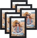 EXYGLO set de 6 rame foto 15x20 cm, colaj de rame foto negru pentru fotografii și imagini 20x15 cm, cadru întunecat, ușor și subțire - suport de perete sau de masă