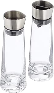 blomus -MACCHIATO- Set de zahăr și frișcă din sticlă, capacitate de 180 ml, capac din oțel inoxidabil, pentru ceai și cafea, manoperă de înaltă calitate, aspect exclusivist (H / L / P: 17 x 5,4 x 5,4 cm, transparent, 63510)