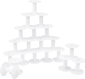 PandaHall 20 Pachet de 20 de bobine mici goale de plastic alb Bobine de țesut Bobine de artizanat pentru fir de broderie, fire, panglică, artizanat și cusut, 2.2X 2.3 Inch