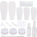 16 bucăți set de călătorie set de cosmetice goale, sticle de călătorie pentru a umple 60ml 30ml, set de sticle de călătorie fără scurgeri cu geantă de toaletă recipient de călătorie din plastic reîncărcabil pentru șampon loțiune balsam gel de duș