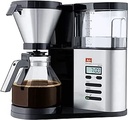 Melitta AromaElegance - Cafetieră cu filtru - cu ibric de sticlă - funcție de temporizare - oprire prin picurare - 10 cești - negru/inox (1012-03)