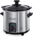 Russell Hobbs Slow Cooker Mini [oală de gătit ceramică grea de 2 litri pentru o distribuție optimă a temperaturii] Slow cooker compact (3 setări de temperatură și funcție de menținere la cald, 145 W) Slowcooker 25570-56