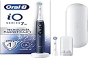 Oral-B iO 7 Periuță de dinți electrică Oral-B iO 7N, albastră, cu 2 capete de periere și 1 husă de călătorie, concepută de Braun