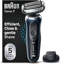 Aparat de ras electric pentru bărbați Braun Series 7 cu atașament EasyClick, aparat de ras electric și trimmer de precizie, 360° Flex, Wet & Dry, reîncărcabil și fără fir, 71-B1200s, albastru