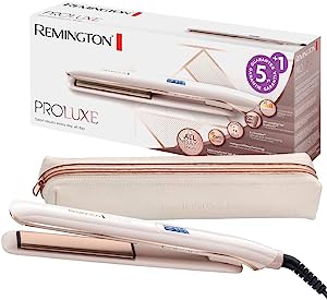 Remington Straightener PROluxe (tehnologie OPTIheat pentru rezultate de styling de lungă durată dintr-o singură mișcare și strat ceramic Ultimate Glide) Afișaj LCD, 150-230°C, aparat de îndreptat părul S9100