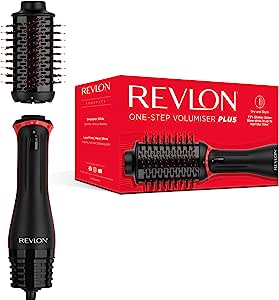 REVLON PROFESSIONAL One-Step Volumiser Plus (cap detașabil, placă ceramică din titan, perii de styling mixt cu ace de cărbune activat, tehnologie ionică turmalină), RVDR5298E, 1 buc.